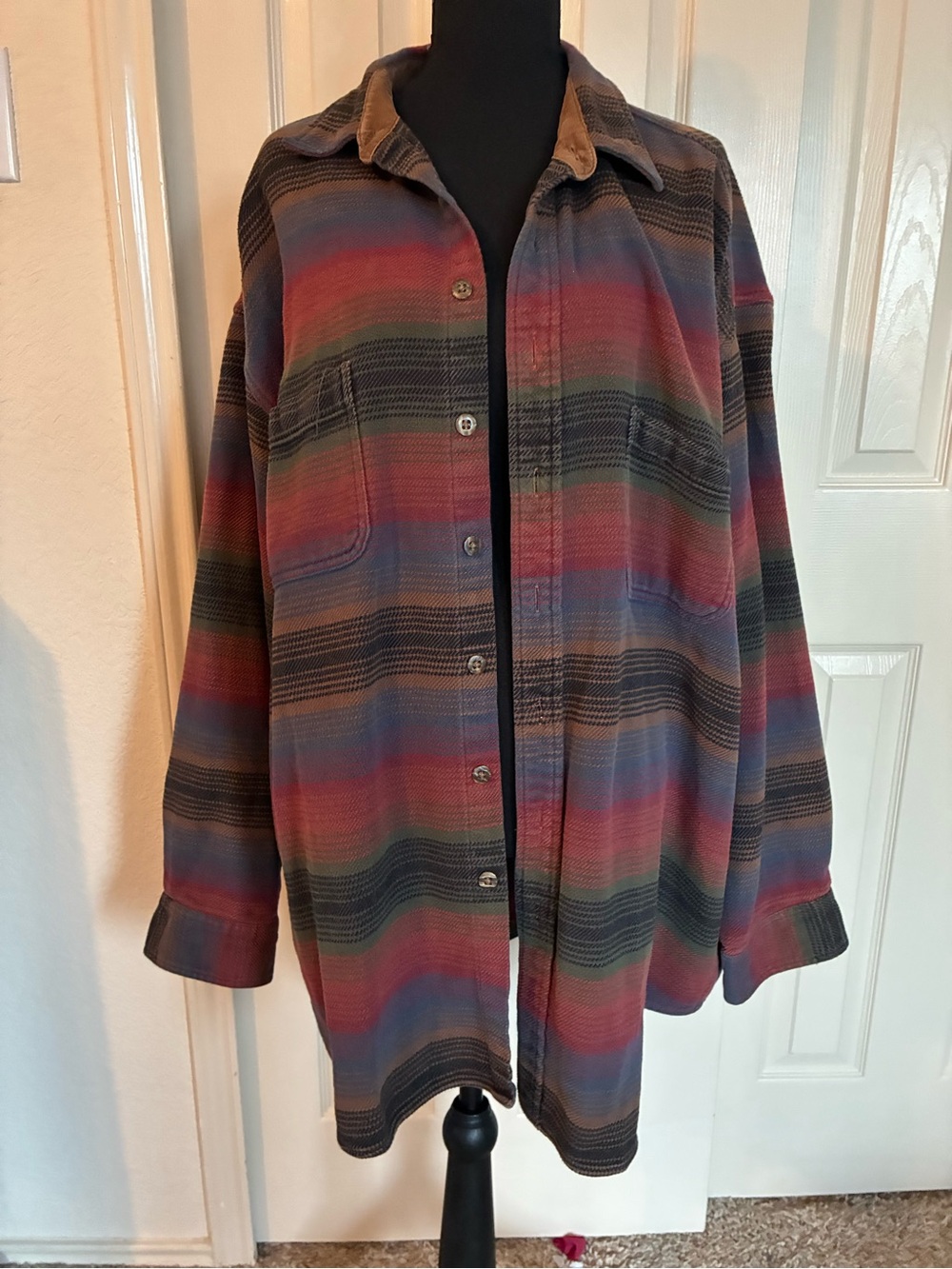100% Cotton Woven Multicolor Striped Overshirt Jacket - Women